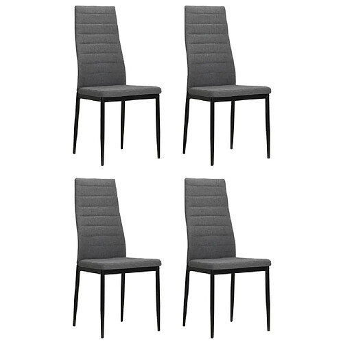 Decoshop26 Lot de 4 chaises de salle à manger cuisine design moderne en tissu gris clair CDS021504