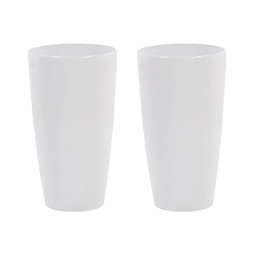 Beliani Lot de 2 cache-pots blancs d 32 cm TSERIA