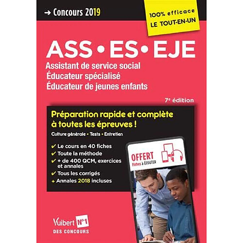 ASS, ES, EJE : assistant de service social, éducateur spécialisé, éducateur de jeunes enfants : concours 2019 · Occasion