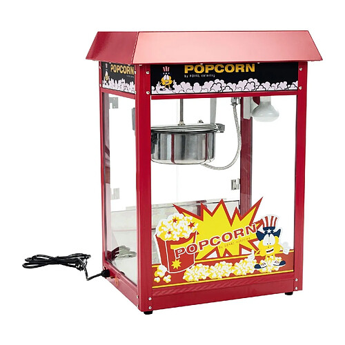 Helloshop26 Machine à popcorn rouge professionnelle 1 600 watts avec chariot 3614068