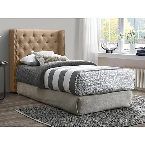 Vente-Unique Tête de lit capitonnée - 100 cm - Tissu - Beige - MASSIMO