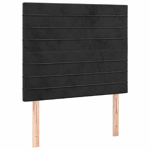 Maison Chic Lot de 2 Têtes de lit design pour chambre - Décoration de lit Noir 100x5x78/88 cm Velours -MN38557