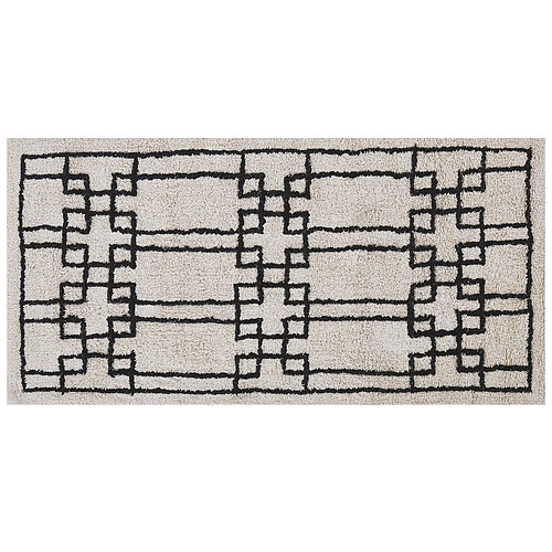 Beliani Tapis en coton beige 80 x 150 cm TURHAL