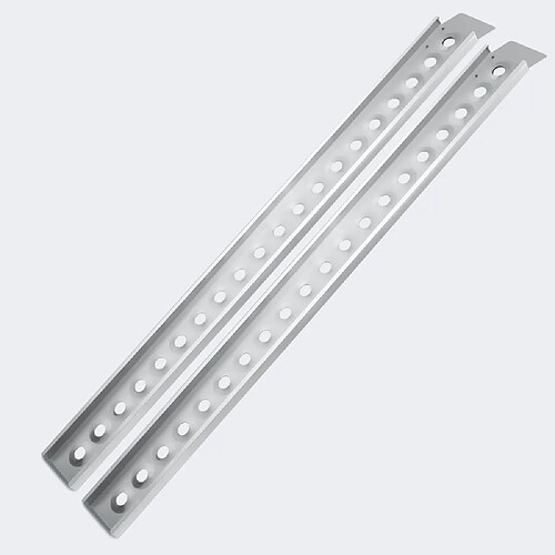 Helloshop26 Lot de 2 rampes de chargement multi-usage pliante aluminium rail collision 160 cm jusqu'a 364 kg gris 3416093