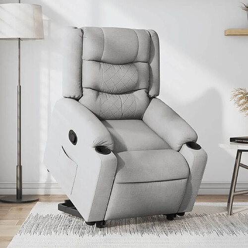 vidaXL Fauteuil inclinable Gris clair Tissu