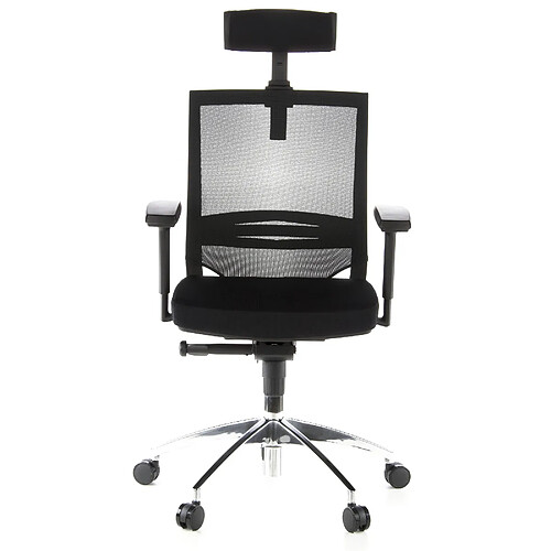 Siège de bureau / Fauteuil de direction PORTO MAX, assise tissu / dossier maille, noir hjh OFFICE