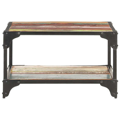 ComfortXL Table Basse 60x60x35 Cm Bois De Récupération Massif