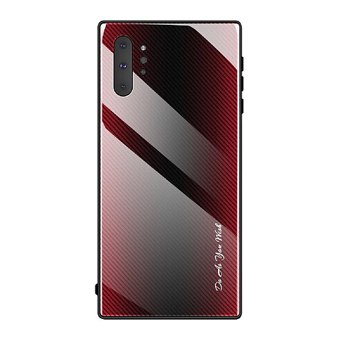 Wewoo Coque Pour Galaxy Note 10 Pro Texture Gradient Glass Housse de protection rouge