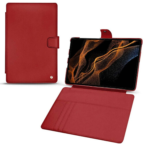 Housse cuir Samsung Galaxy Tab S8+ - Rabat portefeuille - Rouge ( Nappa - Pantone #d50032 ) - NOREVE