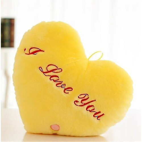 Universal Coussin lumineux couleur jaune coeur, peluche pentagonale lumineuse AZ19433