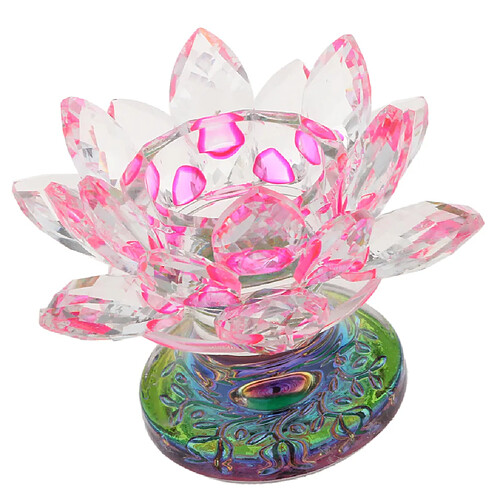 7 couleurs bouddhiste cristal lumière de thé en verre lumière de fleur de lotus rose