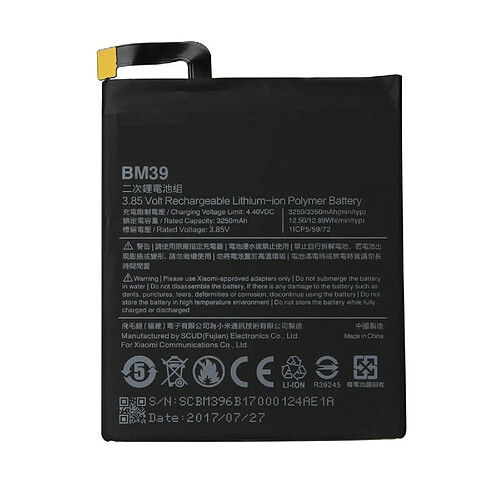 batterie pile original Xiaomi BM39 3250mAh pour Xiaomi 6 Mi6 M6