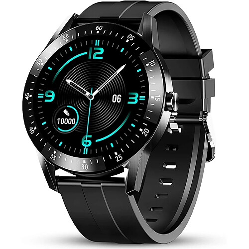 Chrono Montre Connectée Chronus pour hommes Fitness Tracker Hommes avec tensiomètre Fréquence cardiaque Sommeil Compatible avec les téléphones iOS et Android Podomètre étanche Compteur de calories en cours d'exécution(noir)