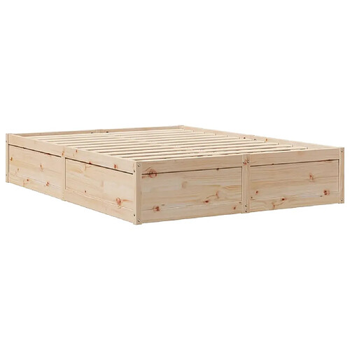 Vidaxl Cadre de lit 140x190 cm bois de pin massif