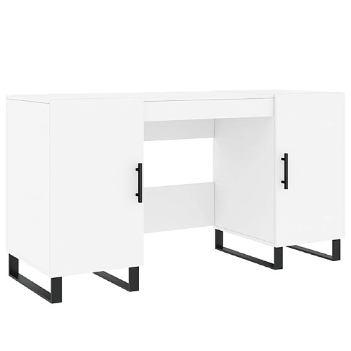 Maison Chic Bureau,Table de travail,bureau de travail pour chambre blanc 140x50x75 cm bois d'ingénierie -GKD18426