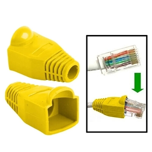 Wewoo Jaune pour RJ45, 100 pcs câble réseau couvre-bouchon