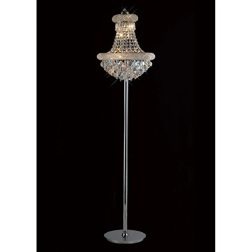 Luminaire Center Lampadaire Alexetra 8 Ampoules chrome poli/cristal