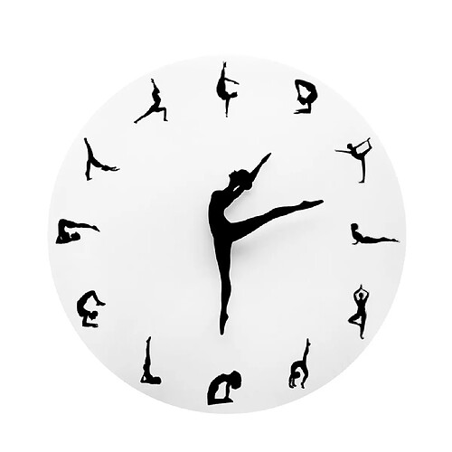 Yoga Danse Horloges Horloge Créative Montre Déco Déco Maison Temps Yoga