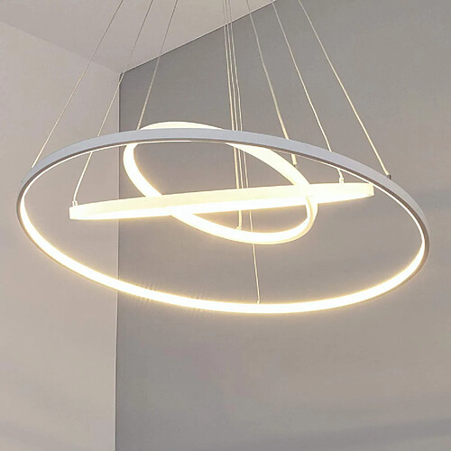 Lustre moderne à LED en forme de cercle 51W lumière suspendue 3 anneaux table salon chambre cuisine 230V 3000K