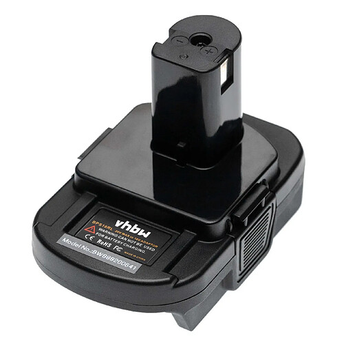 vhbw Adaptateur de batterie compatible avec Black & Decker outils électriques - Adaptateur batteries Li-ion 20 V vers 18 V compatible avec Ryobi