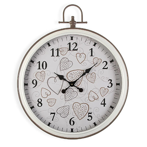 Versa Cozy Horloge Murale Silencieuse pour la Cuisine, le Salon, la Salle à Manger ou la Chambre. Pendule Murale, Dimensions (H x l x L) 73,5 x 5 x 60 cm, Métal, Couleur Noir et blanc