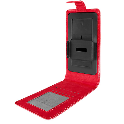 Avizar Etui Smartphone Universel Clapet Vertical Portefeuille Taille L rouge