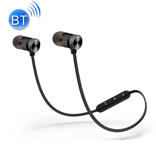 Wewoo Oreillette Bluetooth noir pour iPad, iPhone, Galaxy, , Xiaomi, LG, HTC et autres téléphones intelligents Stéréo Qualité Sonore Magnétique Absorption V4.1 Sport Casque, Distance: 10m,