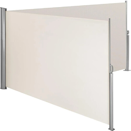 Helloshop26 Auvent store latéral brise-vue paravent rétractable double beige 160 x 600 cm 2208129