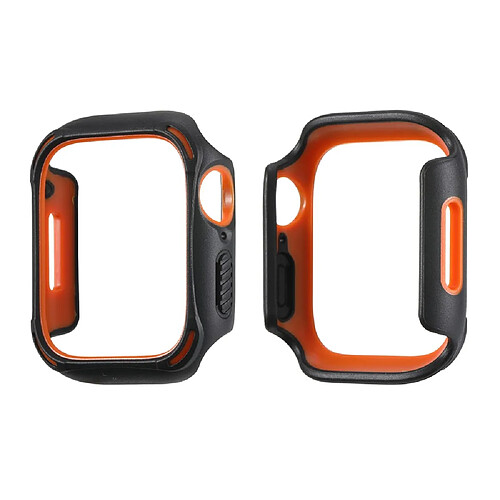 Coque en TPU double couleur, noir/orange pour votre Apple Watch Series 7 45mm