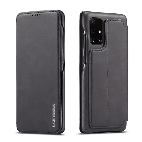 Etui en PU style rétro avec porte-carte noir pour votre Samsung Galaxy A71