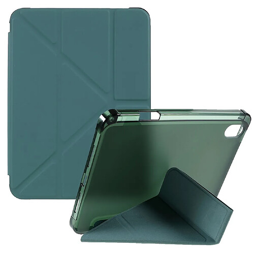 Etui en PU avec support origami et porte-stylo vert noirâtre pour votre Apple iPad mini (2021)