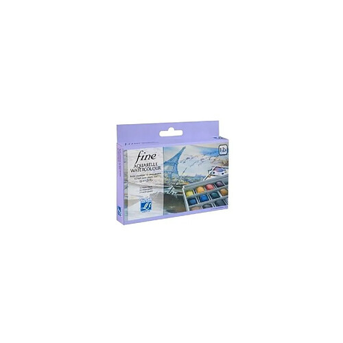 Lefranc Bourgeois LEFRANC & BOURGEOIS Boîte plastique aquarelle fine - 12 1/2 godets