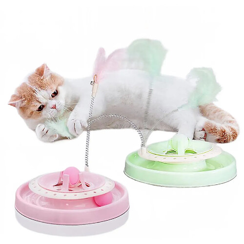 Universal (rose) 2 couleurs jouets amusants pour chat avec plumes