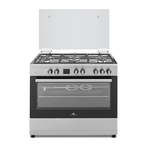 CONTINENTAL EDISON Cuisiniere piano four multifonctions catalyse 100L affichage digital L90 xH 85 cm INOX