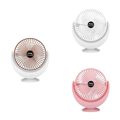 Ventilateur Croissant Réglable à 3 Vitesses Bureau Dortoir Mini Ventilateur de Chargement USB Portable