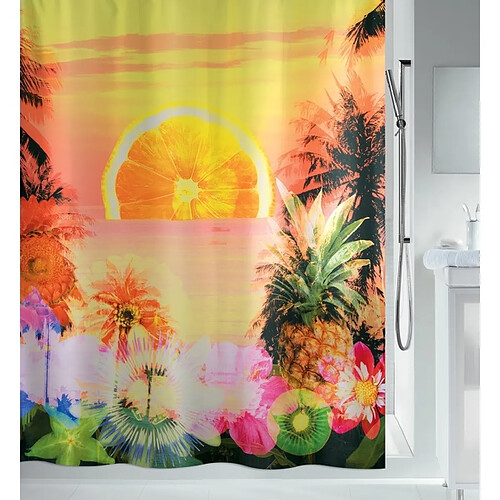 Spirella Rideau de douche Polyester PARADISE 180x200cm Multicolot