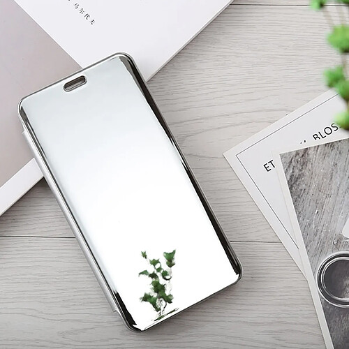 Wewoo Coque Etui en cuir incassable pour banderoleur courbé pour One Plus 6T, avec support et fonction sommeil / réveil (Argent)