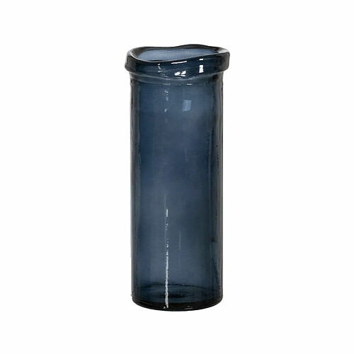 BigBuy Home Vase Bleu verre recyclé 12 x 12 x 28 cm