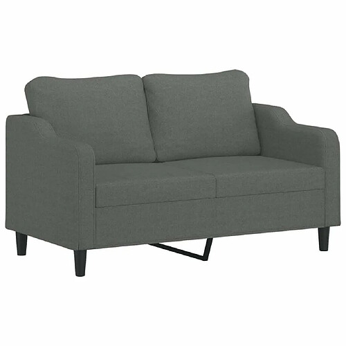 Maison Chic Canapé à 2 places,Sofa de Salon,Canapé droit Gris foncé 140 cm Tissu -GKD784434