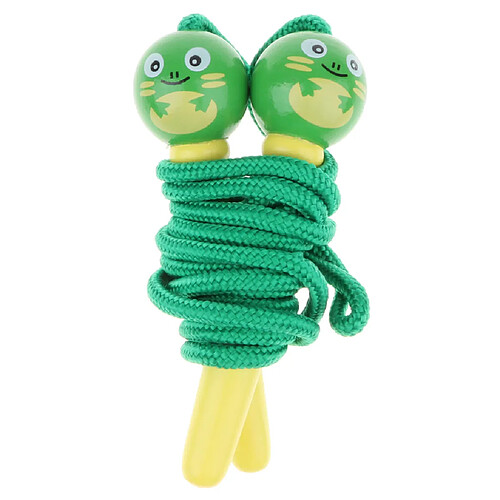 Corde à sauter colorée en bois enfants avec figurines de dessin animé grenouille jouet de remise en forme