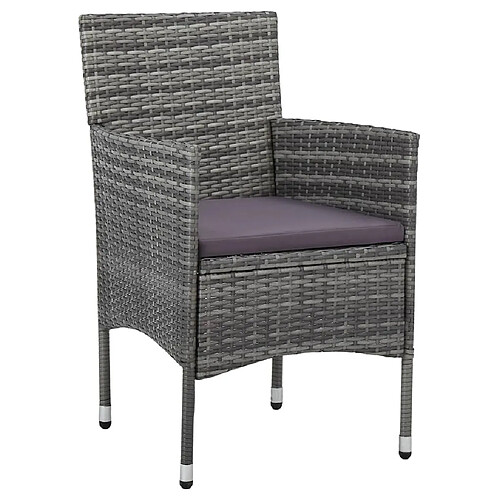 Maison Chic Lot de 2 Chaises de salle à manger de jardin - Fauteuil d'extérieur Résine tressée Gris -MN41852