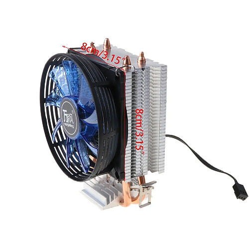 Universal Tuyau thermique en alliage d'aluminium PC CPU refroidissement ventilateur de refroidissement(Le noir)