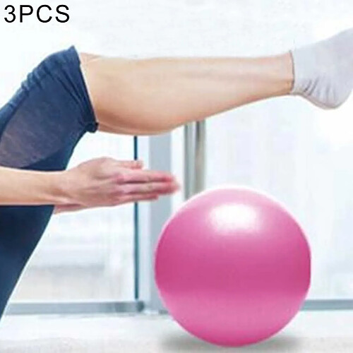 Wewoo Ballon rose 3 PCS Mini Yoga Pilates Balle Anti-déflagrant PVC Équilibrée Fitness Entraînement Gymnastique avec de la Paille, Diamètre: 25cm