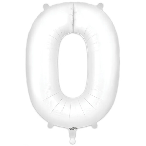 Ballon numéro 0, 86 cm blanc