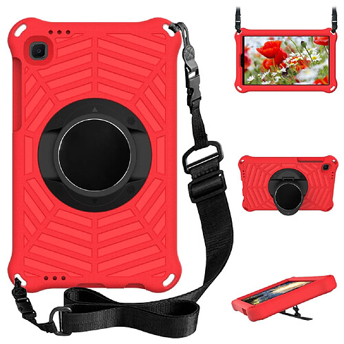 Coque en TPU avec béquille et bandoulière rouge pour votre Samsung Galaxy Tab A7 Lite 8.7 pouces