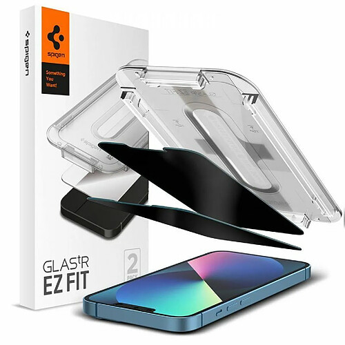 Spigen Sgp Spigen GLAS.TR EZ FIT Privacy - Verre trempé avec filtre de confidentialité pour iPhone 14 / iPhone 13 Pro / iPhone 13 2 pcs