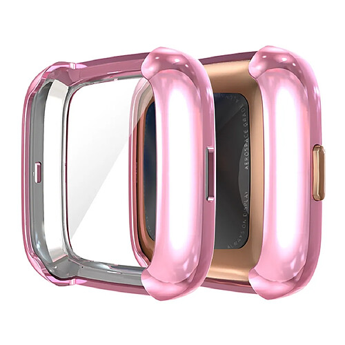 Wewoo Boîtier de montre Housse en TPU à couverture totale pour Fitbit Versa 2 rose