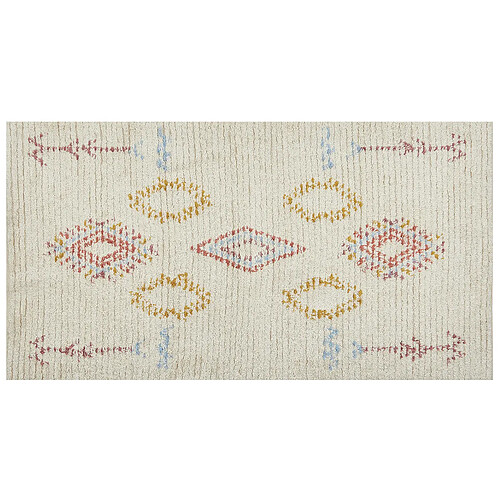 Beliani Tapis en coton 80 x 150 cm beige BETTIAH