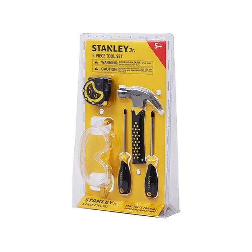 Cstore Stanley Jr - Set bricolage 1 (5 pieces) - Jeu d'imitation - Initiation au bricolage - Outils réel pour enfant