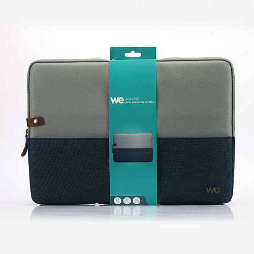 We HOUSSE sleeve PC 17,3 '' bicolore BLEU, protection antchoc, attache antivol